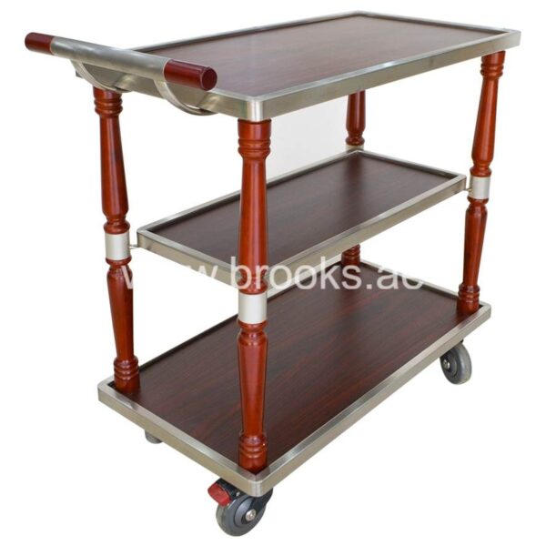 Brooks Wooden Service Trolley Tier with Metal Frame - Image 3