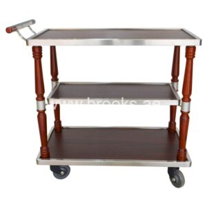 Brooks Wooden Service Trolley Tier with Metal Frame