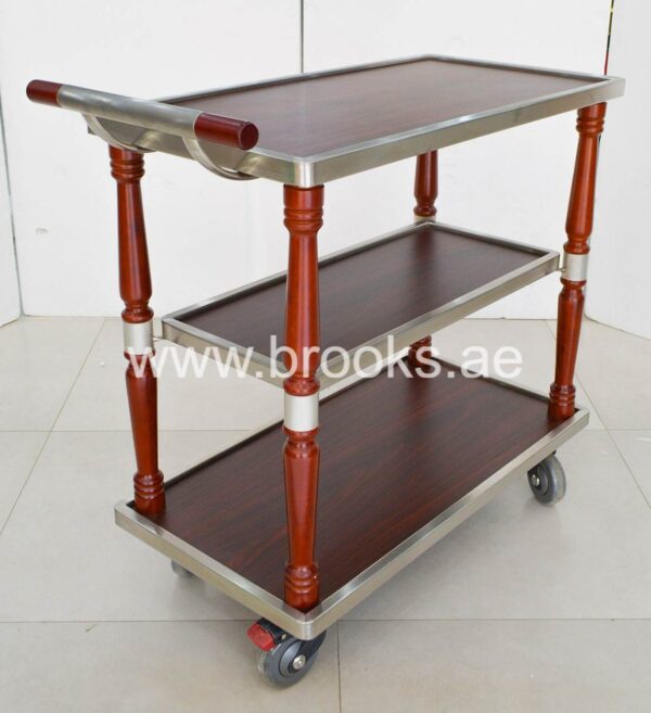 Brooks Wooden Service Trolley Tier with Metal Frame - Image 2