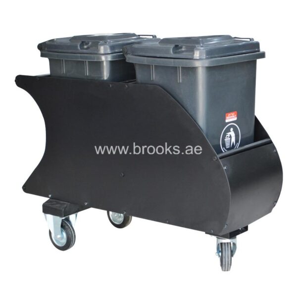 Brooks Black Metal Cart with 2x10 Ltr Bin - Image 3