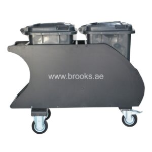 Brooks Black Metal Cart with 2x10 Ltr Bin