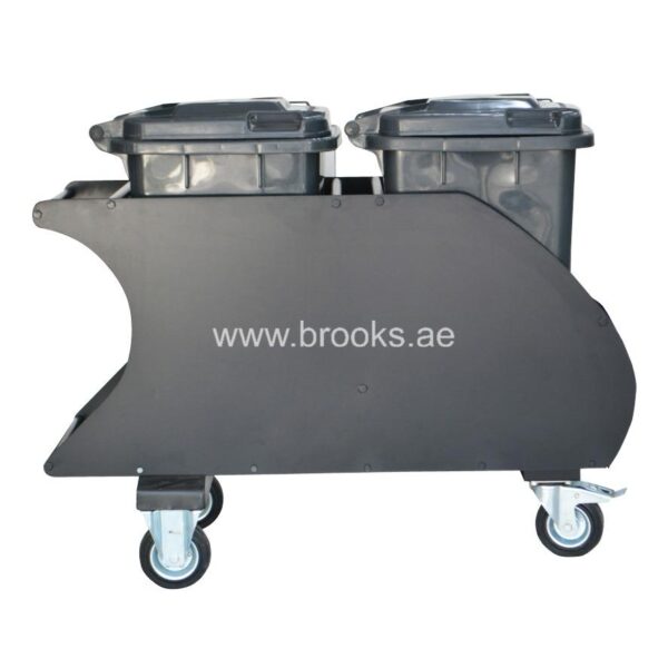 Brooks Black Metal Cart with 2x10 Ltr Bin
