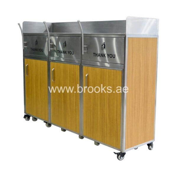 Brooks 3 Stream Food? Court Bin with Inner Portable Trolley bin - Image 2