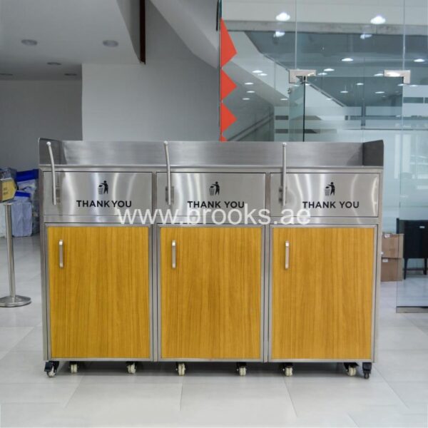 Brooks 3 Stream Food? Court Bin with Inner Portable Trolley bin - Image 5