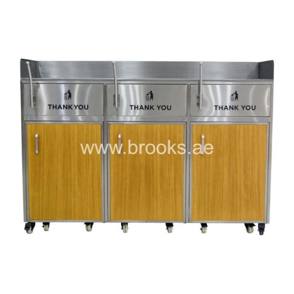 Brooks 3 Stream Food? Court Bin with Inner Portable Trolley bin