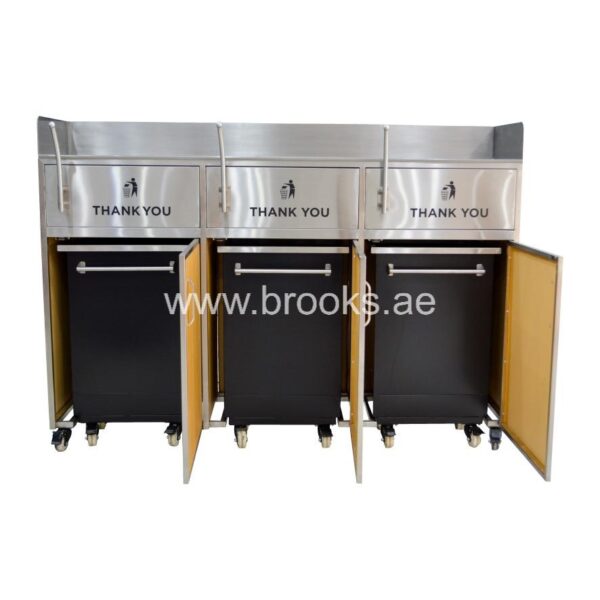 Brooks 3 Stream Food? Court Bin with Inner Portable Trolley bin - Image 4