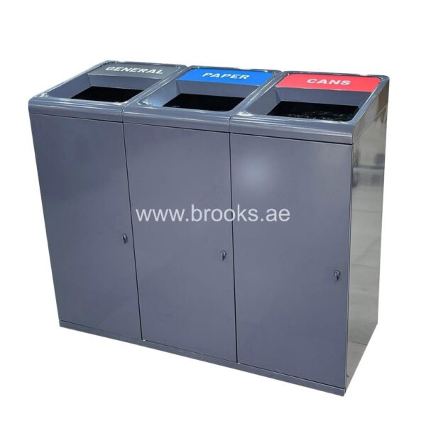 Brooks 3 Stream Recycle Bin 336 Ltr - Image 2