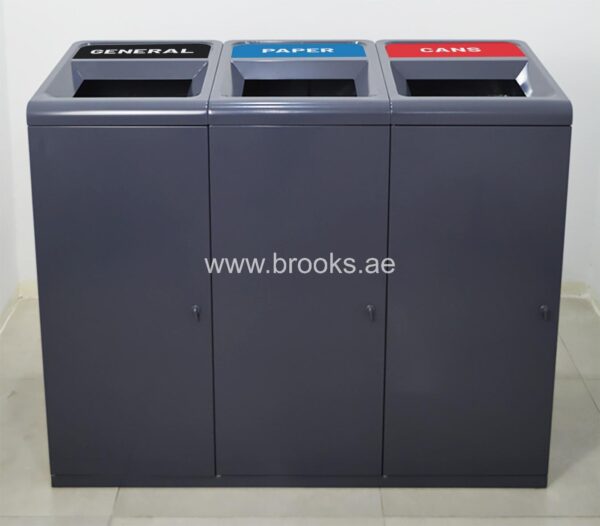 Brooks 3 Stream Recycle Bin 336 Ltr - Image 4