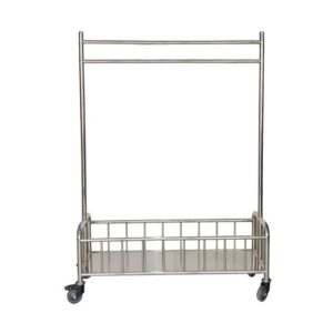 Brooks SS Linen Hanging Trolley with Bottom Basket Compartment 