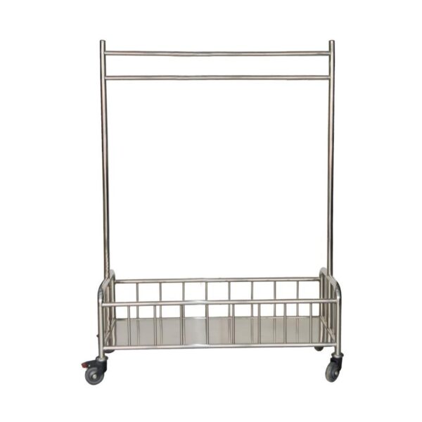 Brooks SS Linen Hanging Trolley with Bottom Basket Compartment 