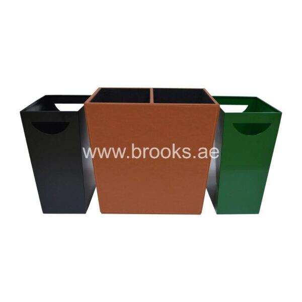 Brooks FLIXO 2 Stream Room Waste Bin Leather Coated 12 Ltr  - Image 2