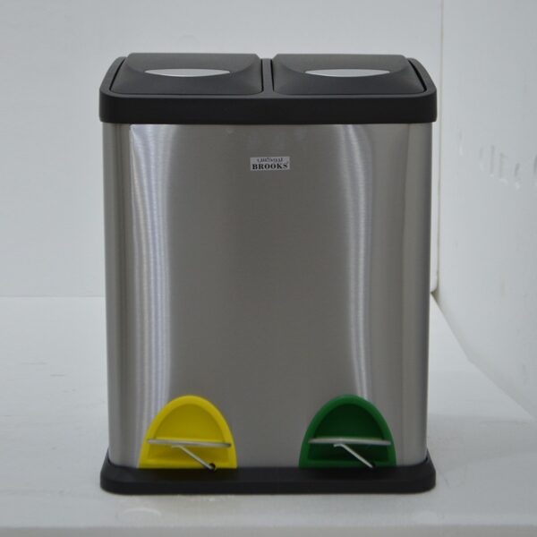 Brooks Zolis 2Stream Recycle Pedal Bin FPR16Ltr Silver - Image 2