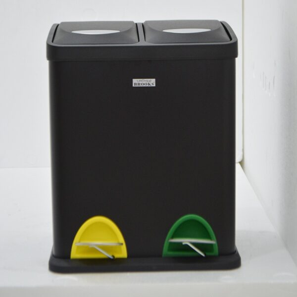Brooks Zolis 2Stream Recycle Pedal Bin FPR16Ltr Black - Image 4