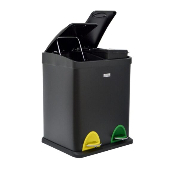 Brooks Zolis 2Stream Recycle Pedal Bin FPR16Ltr Black - Image 2