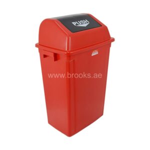 Brooks ALBILO Plastic Push Bin 60Ltr Red