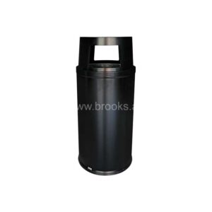Brooks Zyro Metal Round Ashtray Bin Black 110Ltr