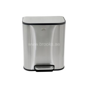 Brooks Lazo SS Pedal Bin Grey 20Ltr Silver