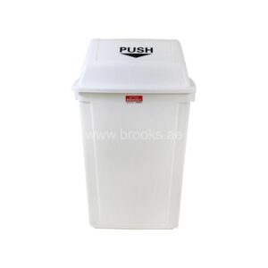 Brooks ALBILO Plastic Push Bin 60Ltr White