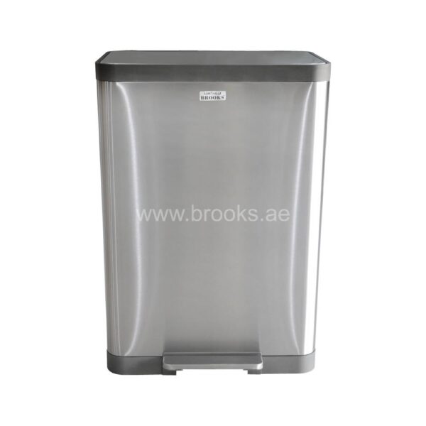 Orix Silver Brooks ORIX Matt Steel Silver Pedal Bin 60 Ltr - RAMT