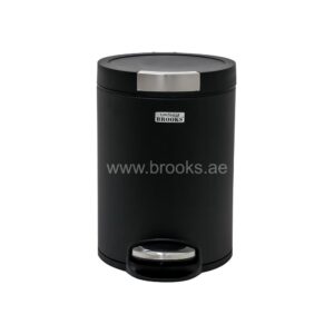 Brooks ELVY Matt Steel Black Pedal Bin 5 Ltr
