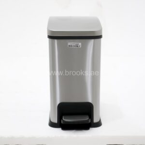 Brooks BINVA Matt Steel Silver Pedal Bin 8Ltr