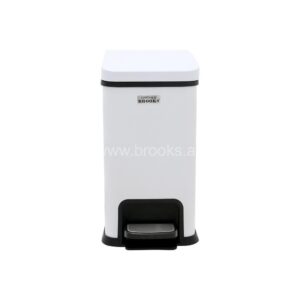 Brooks BINVA Matt White Pedal Bin 8Ltr