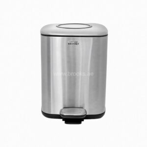 Brooks VOLT Matt Steel Silver Pedal Bin 9 Ltr