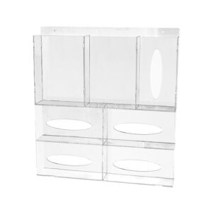 Wall-Mounted Clear Acrylic PPE Organizer Dispenser 7 Compartment 