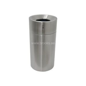Brooks EZRA SS FRP MATT Open Recycle Bin Silver 60 Ltr