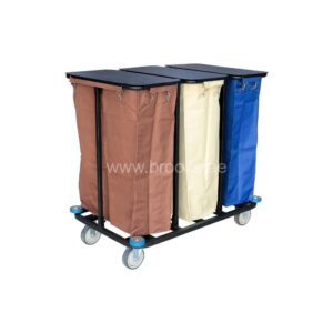 Brooks LIOZ Laundry Cart with Lid BLUE/Brown/Beige