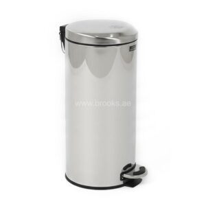 Brooks SS Pedal Bin Moonlid 30Ltr Mirror Finish