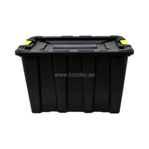 Brooks HELVI Heavy Duty Storage Tote Black 55Ltr with Lid