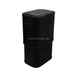 Brooks Double Recycle Garbage Push Bin Black 60Ltr