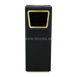 Brooks Teno Sqaure GS Ashtray Bin Black 20Ltr