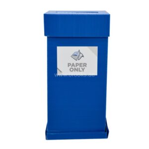 Brooks Plastic Corrugated Bin with Paper lid Blue 150ltr