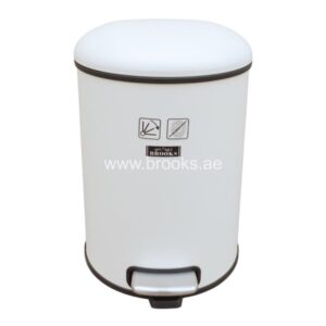 Brooks Choice SS Pedal Bin White 5Ltr