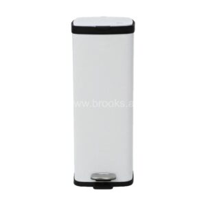 Brooks Volga( Daze) White Square Pedal Bin 30Ltr