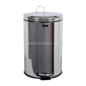 Brooks SS Pedal Bin Moonlid 12Ltr Mirror Finish