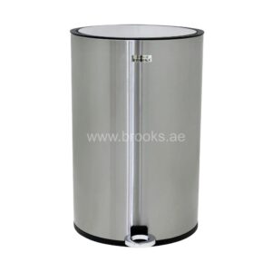 Brooks Zora SS Pedal Bin Silver+Black 12Ltr