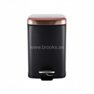 Brooks Black Square Bin with Copper lid 6Ltr