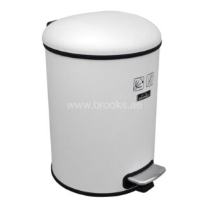Brooks Choice SS Pedal Bin White 8Ltr 