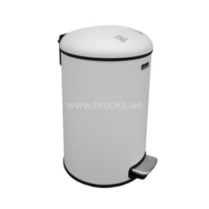 Brooks Choice SS Pedal Bin White 12Ltr 