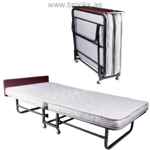 Folded Bed with Mattress and Wheels