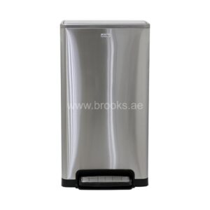 Brooks SS Square Pedal Bin 50 Ltr Silver