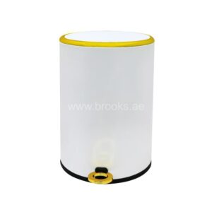 Brooks Fable Metal Pedal Bin White+Golden 5Ltr