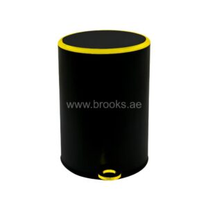 Brooks Fable Metal Pedal Bin Black+Golden 5Ltr