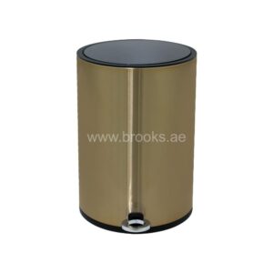 Brooks Metal Pedal Bin Champagne Gold+Black 7Ltr