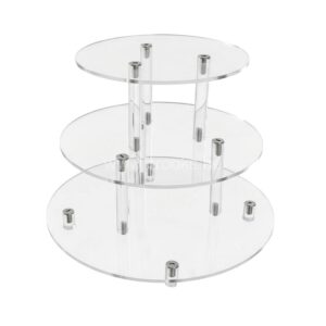 Veelex Clear Acrylic 3 Tier Round Cupcake Stand 