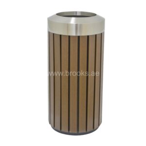 Brooks Vortex Round Wooden + Steel Open Bin