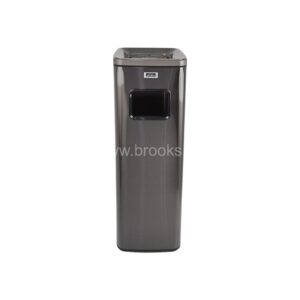 Brooks Yuka Ashtray Bin Square Black Gold 16Ltr